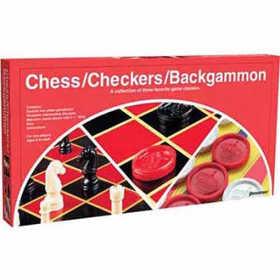 JT-501-10 3 in 1 Multi-Game set including Chess, Checkers and Backgammon
